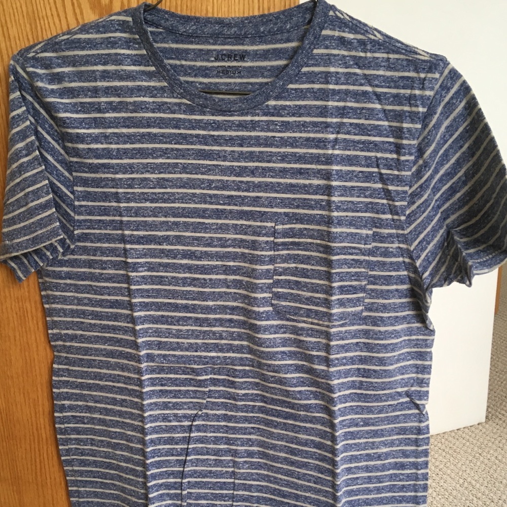 J. Crew. Men’s Short Sleeve Stripe Pocket T. M